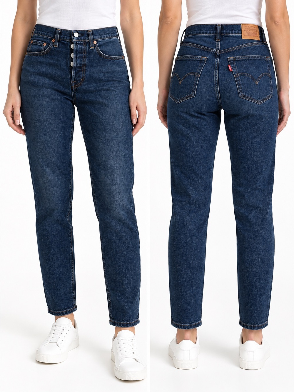 Levi’s Premium Wedgie Straight High Rise Dark Wash Jeans Button Fly W27
